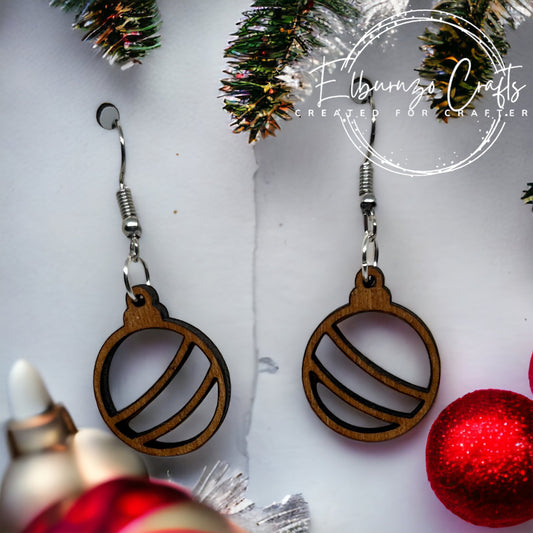 Christmas bauble fish hook style earrings