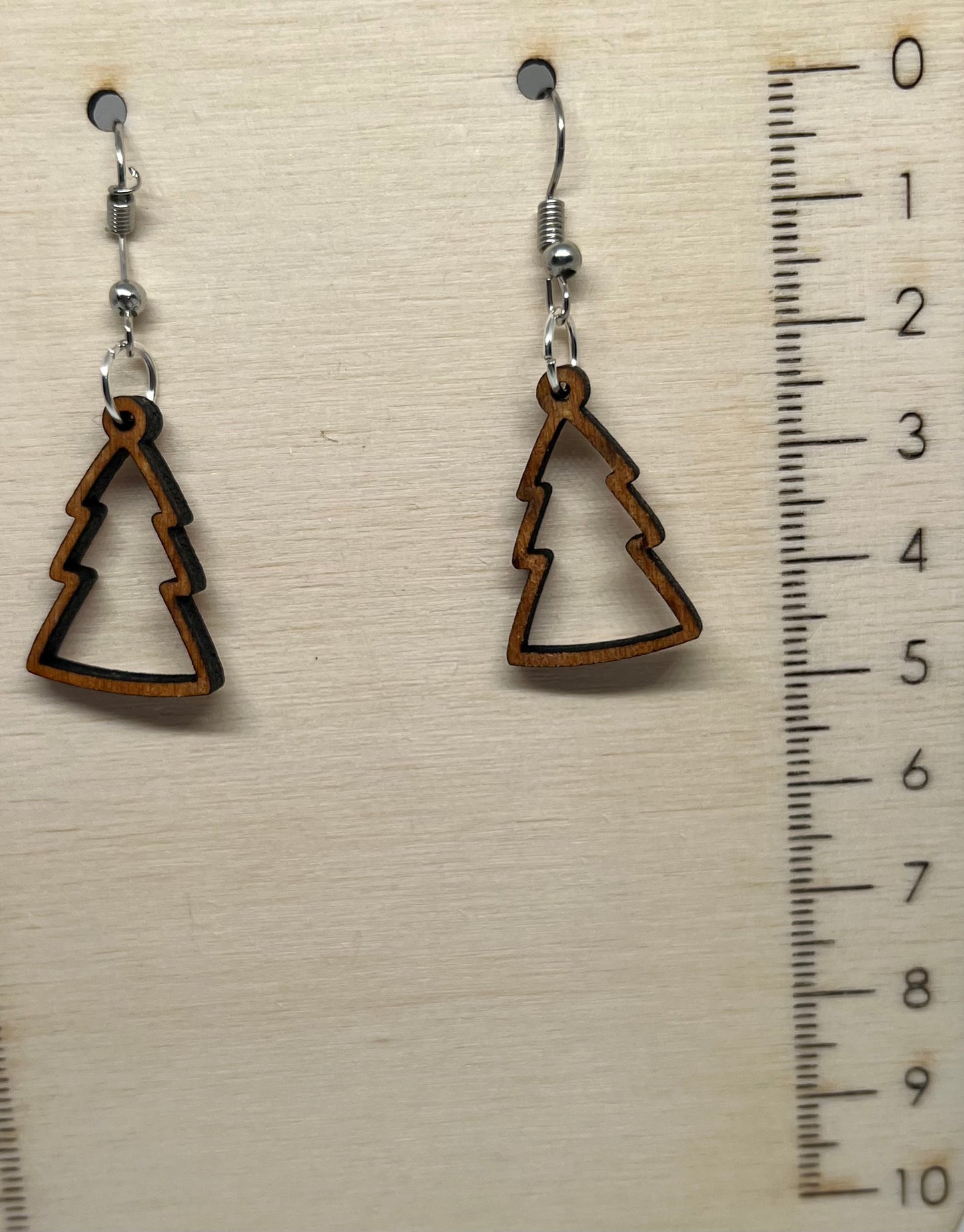 Christmas tree outline fish hook style earrings