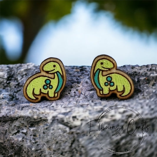 Cute dinosaur stud earrings- handmade in Scotland