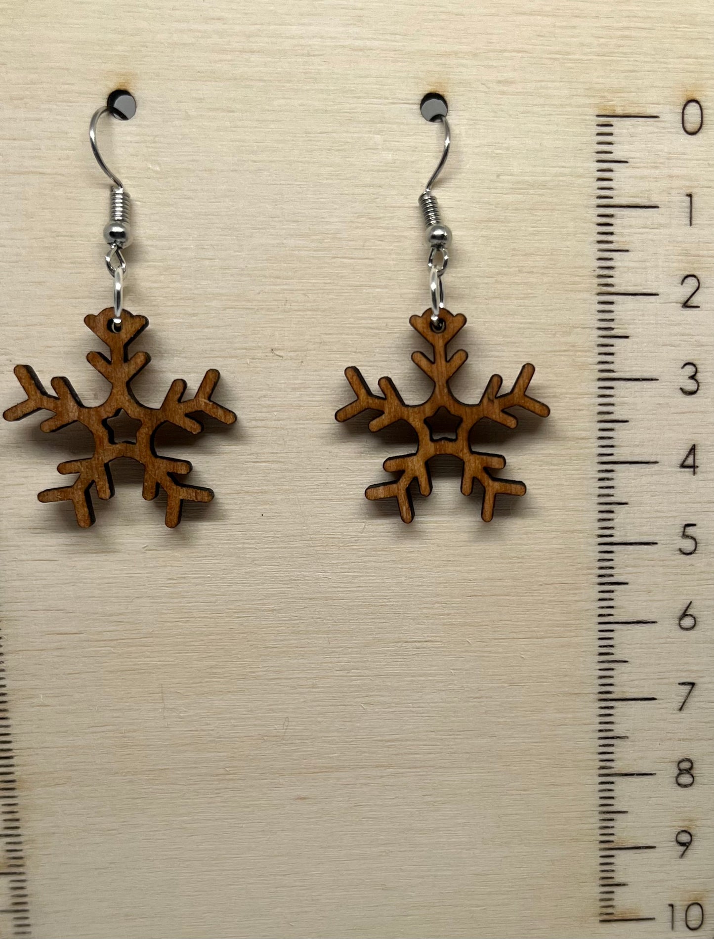 Christmas snowflake fish hook style earrings