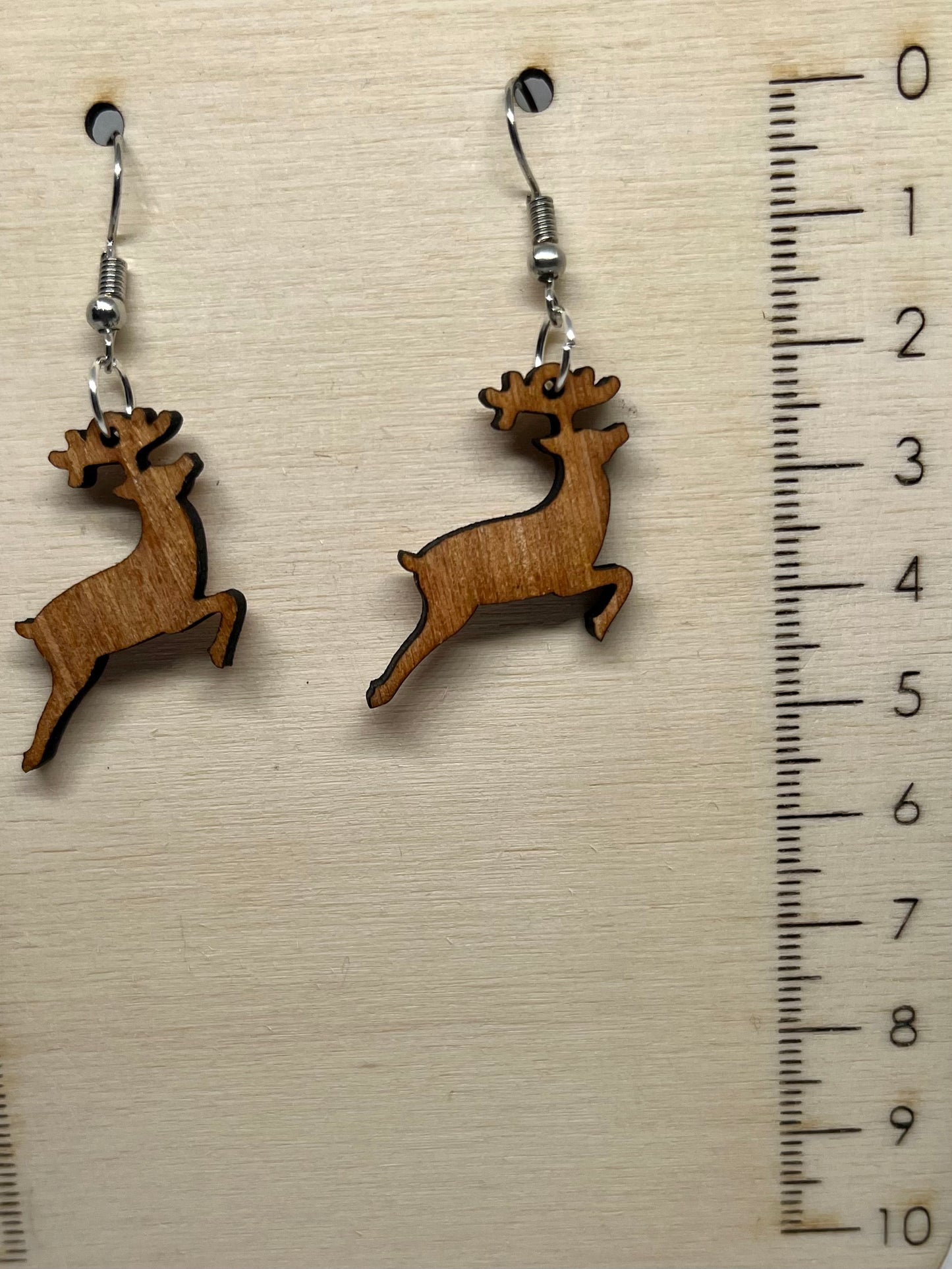 Christmas reindeer fish hook style earrings