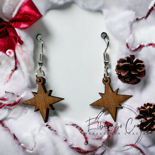 Christmas star of Bethlehem dangly earrings