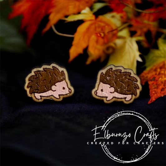 Cute hedgehog stud earrings- handmade in Scotland