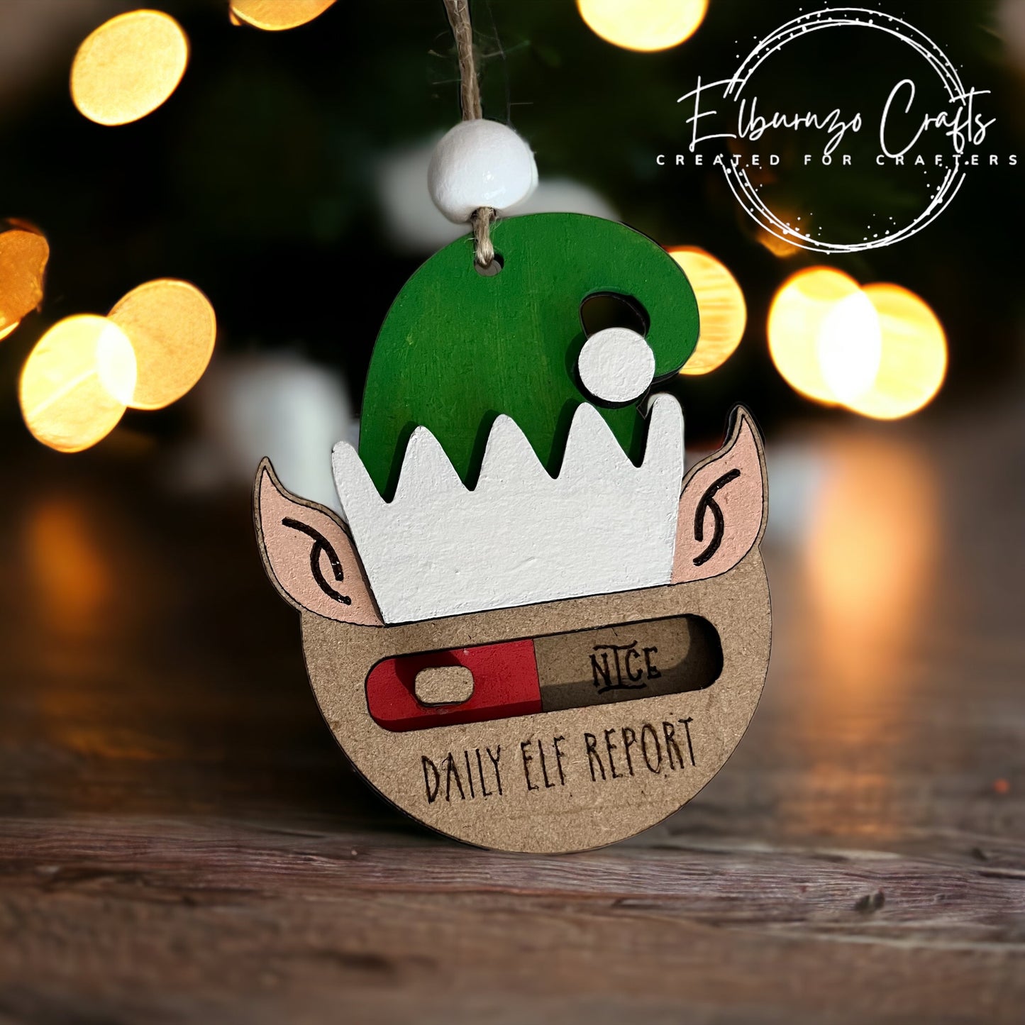 Naughty or nice Santa’s elf tracker christmas tree ornament bauble option to personalise